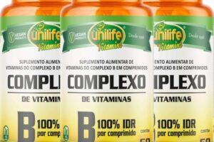 três potes de suplemento de vitamina do complexo B