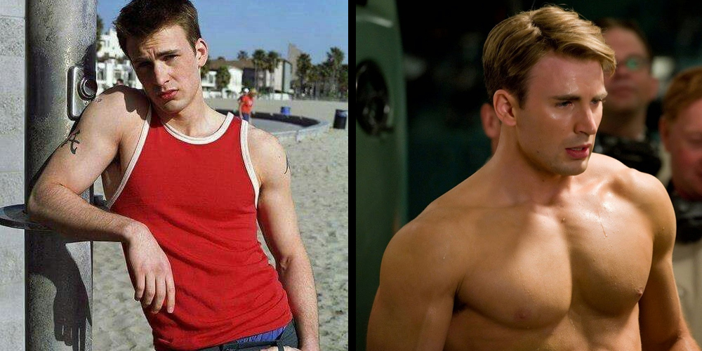 antes e depois Chris-Evans