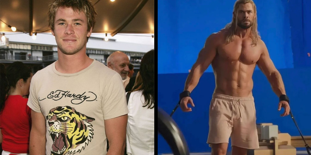 antes e depois Chris-Hemsworth