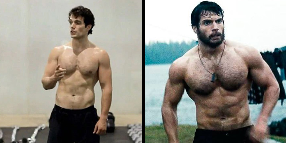 antes e depois Henry-Cavill