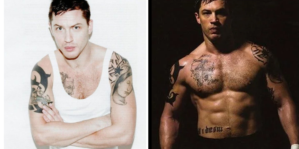 antes e depois Tom Hardy