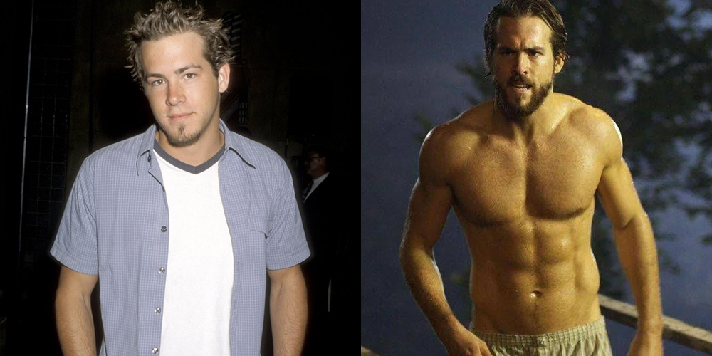 antes e depois de Ryan Reynolds