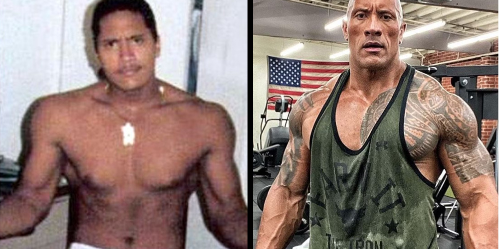 antes e depois the rock