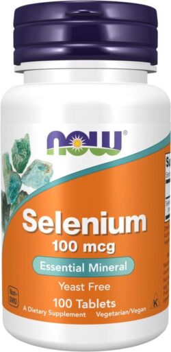 pote do suplemento de selênio com 100mcg da now foods