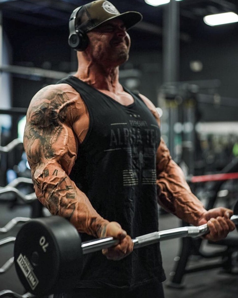 Braço com veias visíveis do atleta Frank Mcgrath