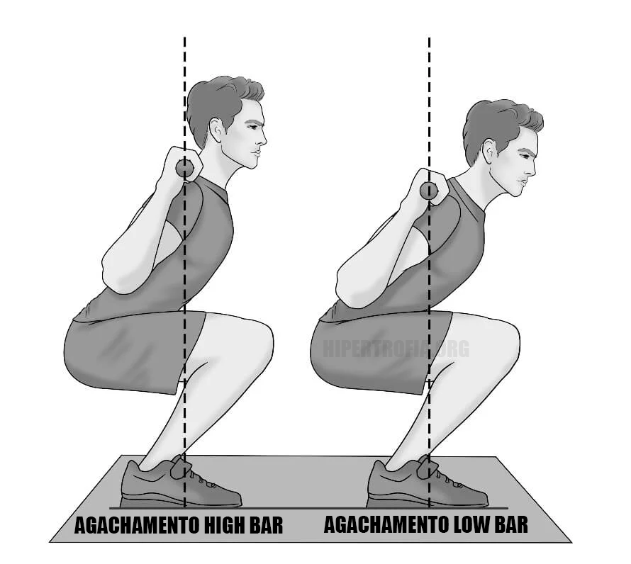 diferença entre agachamento low bar e high bar