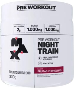 pote do pré-treino Max Titanium Night Train (300G) Frutas Vermelhas